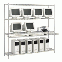 72 inch Adjustable Wire Shelf Computer Workstation
