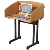 Economical Study Carrel Computer Desk / Workstation - Teak
