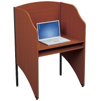 Study Floor Carrel Computer Desk / Workstation - Cherry