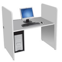 Office H Carrel Computer Desk / Workstation - Gray