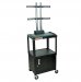 Black Adjustable Flat Screen / Panel TV Stand with Locking Cabinet